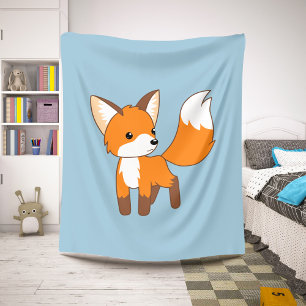 Niedlicher kleiner Fox auf blau Sherpadecke