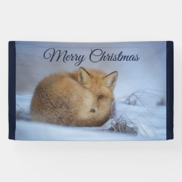 Niedlicher kleiner Fox knurrte Foto Weihnachten Banner