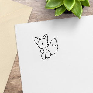 Niedlicher kleiner Fuchs auf 1x1 Gummistempel