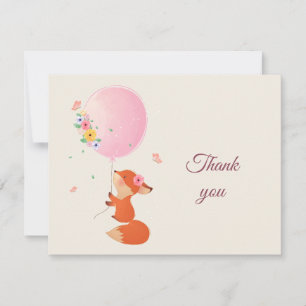 Niedlicher kleiner Fuchs mit Ballon danke Karte