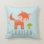 Niedlicher Kleiner Fuchs Personalisierter Kissen<br><div class="desc">Dekorieren von Baby Boy's Kinderzimmer? Dieses Kissen mit einem niedlichen kleinen Fuchs und einem amüsanten Pilzdesign auf der Rückseite fügt eine süße Touch hinzu. Die Hintergrundfarbe kann auf Wunsch angepasst werden.</div>
