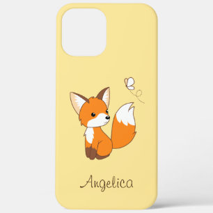 Niedlicher kleiner Fuchs sieht Schmetterling zu Case-Mate iPhone Hülle