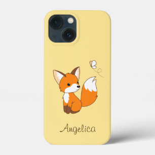 Niedlicher kleiner Fuchs sieht Schmetterling zu Case-Mate iPhone Hülle