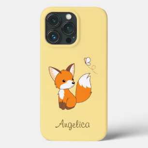 Niedlicher kleiner Fuchs sieht Schmetterling zu Case-Mate iPhone Hülle