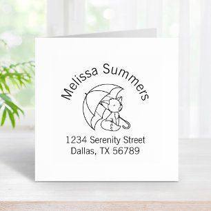 Niedlicher Kleiner Fuchs unter dem Deckblatt Gummistempel