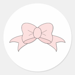 Niedlicher kleiner Girly Baby Pink Bow Runder Aufkleber