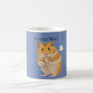 Niedlicher kleiner Hamster mit Blume Kaffeetasse