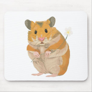 Niedlicher kleiner Hamster mit Blume Mousepad