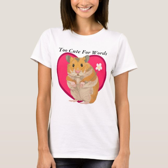 Niedlicher kleiner Hamster mit Blume T-Shirt (Vorderseite)