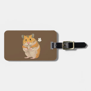 Niedlicher kleiner Hamster mit einer Blume Gepäckanhänger