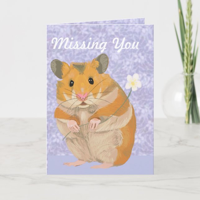 Niedlicher kleiner Hamster mit einer Blume "Vermis Karte (Vorderseite)