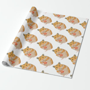 Niedlicher kleiner Hamster mit Weihnachtsgeschenk Geschenkpapier