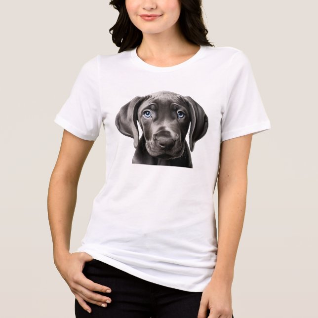 Niedlicher kleiner Hund Tri-Blend Shirt (Vorderseite)