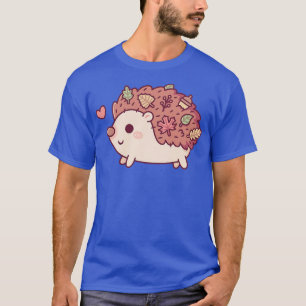 Niedlicher kleiner Igel mit Herbstblättern und Mai T-Shirt