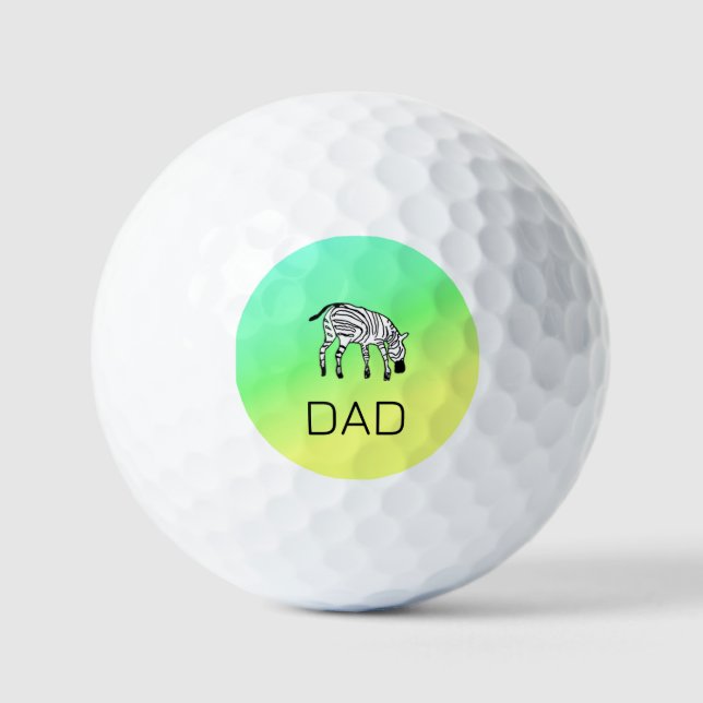 Niedlicher kleiner Kenyan Zebra Geburtstag Golfball (Vorderseite)