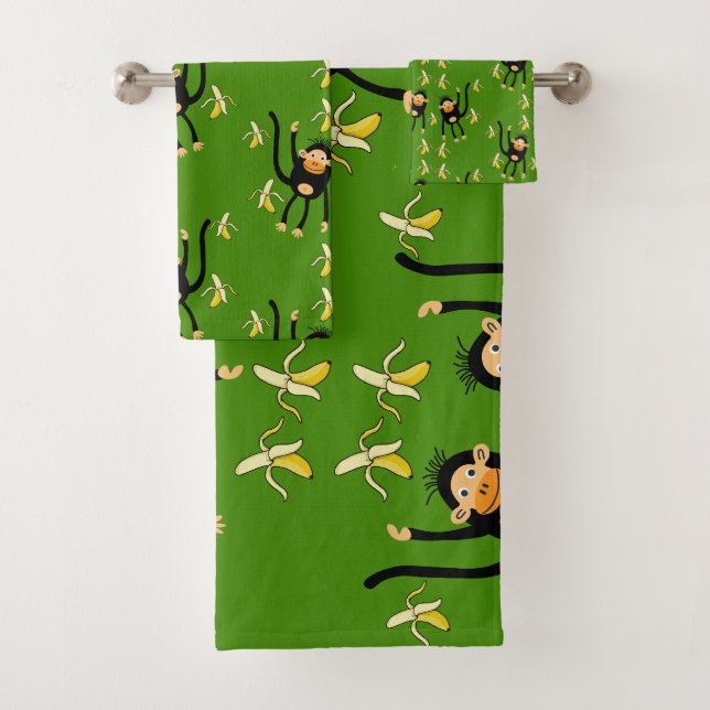 Niedlicher kleiner Kid-Affe Badhandtuch Set (Insitu)