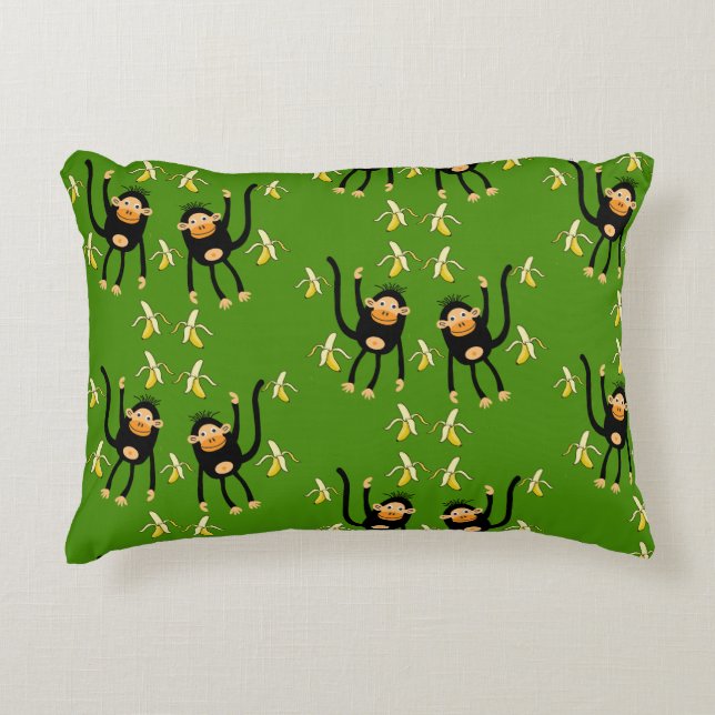 Niedlicher kleiner Kid-Affe Dekokissen (Vorderseite)