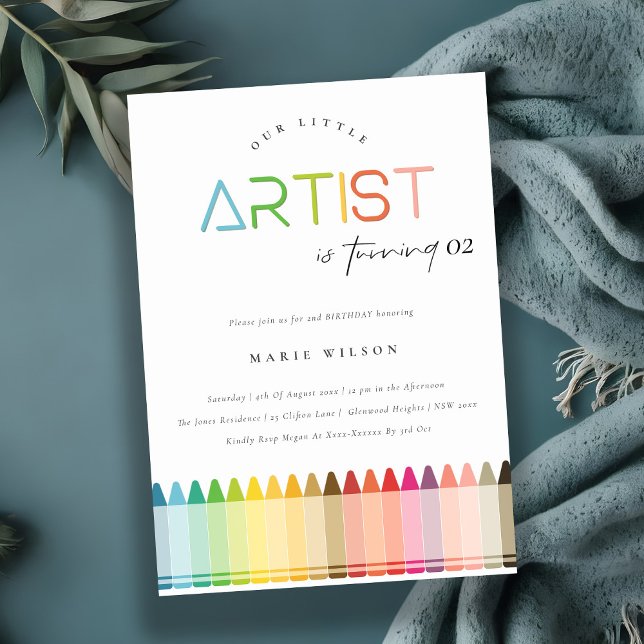 Niedlicher kleiner Künstler Crayon Regenbogen jede Einladung (Von Creator hochgeladen)