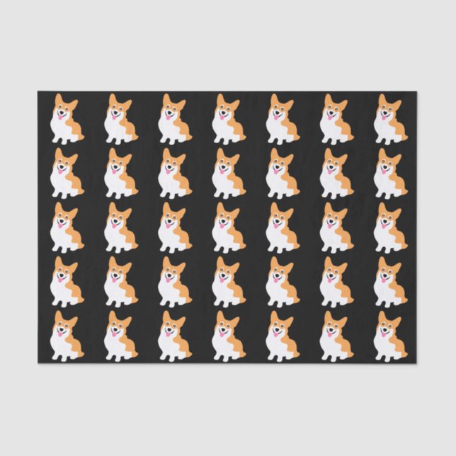 Niedlicher kleiner lächelnder Corgi-Welpe Seidenpapier (Vorderseite)