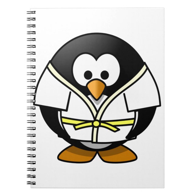 Niedlicher kleiner lebhafter Judo Penguin Notizblock (Vorderseite)