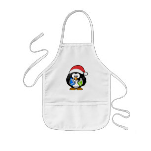 Niedlicher kleiner lebhafter Weihnachtspenguin Kinderschürze