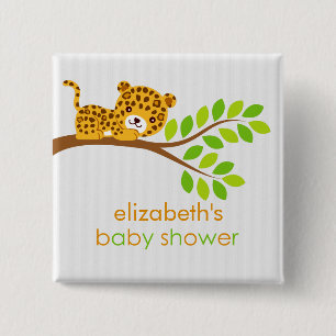 Niedlicher kleiner Leopard-Baby-Duschen-Knopf Button