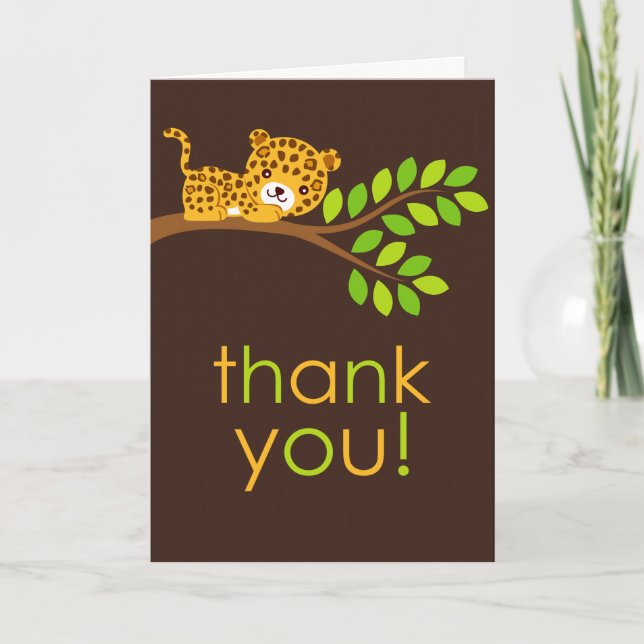 Niedlicher kleiner Leopard Dankeschön Karte (Vorderseite)