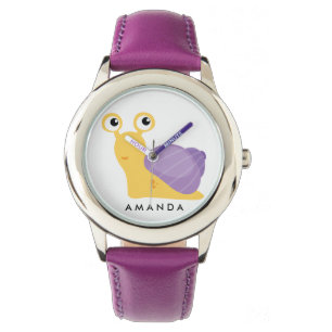 Niedlicher kleiner lila SNAIL Personalisiert Armbanduhr
