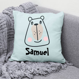Niedlicher kleiner lustiger Bär personalisiert Kissen