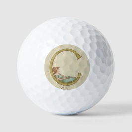 Niedlicher kleiner Mädchenbrief C Golfball