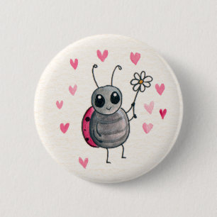 Niedlicher kleiner Marienkäfer oder Marienkäfer Button