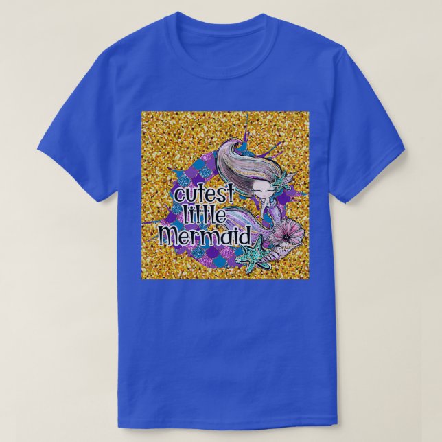 Niedlicher kleiner Meerjungfrau-Glitzer I T-Shirt (Design vorne)