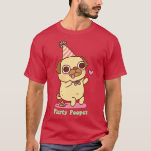 Niedlicher kleiner Mops ist ein Party Pooper T-Shirt