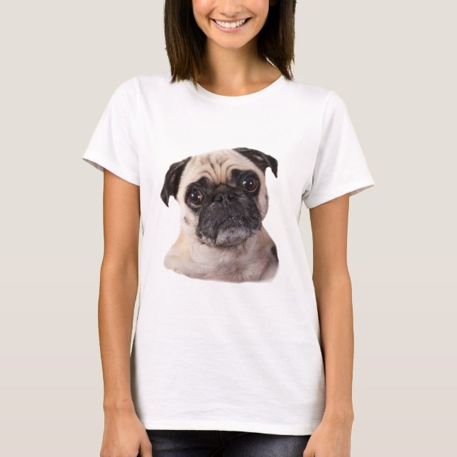 Niedlicher kleiner Mopshund T-Shirt (Vorderseite)