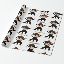 Niedlicher Kleiner Ninja Typ Cartoon Personalisier Geschenkpapier