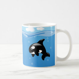 Niedlicher kleiner Orca-Wal im Ozean Tasse