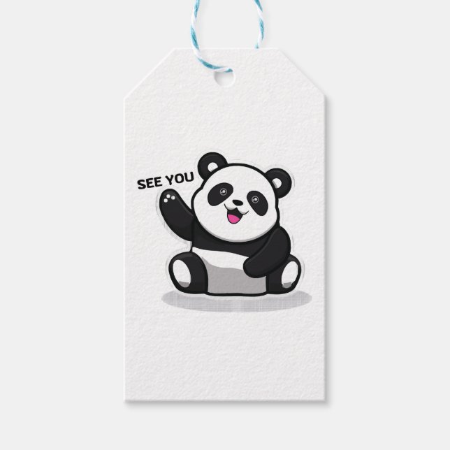 niedlicher kleiner Panda Geschenkanhänger (Vorderseite)