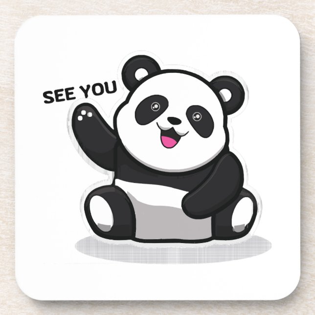 niedlicher kleiner Panda Getränkeuntersetzer (Vorderseite)