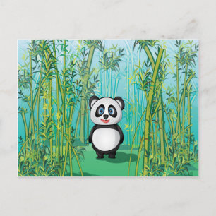 Niedlicher kleiner Panda im Bambuswald Postkarte