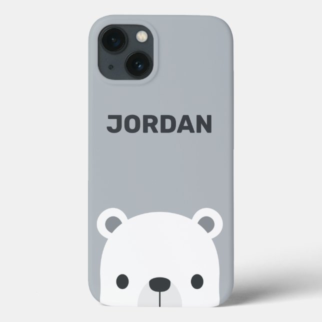 Niedlicher kleiner Polarbär mit Personalisiertem N Case-Mate iPhone Hülle (Rückseite)