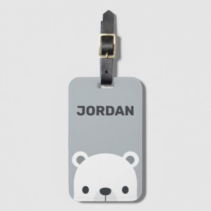 Niedlicher kleiner Polarbär mit Personalisiertem N Gepäckanhänger