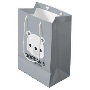 Niedlicher kleiner Polarbär mit Personalisiertem N Mittlere Geschenktüte