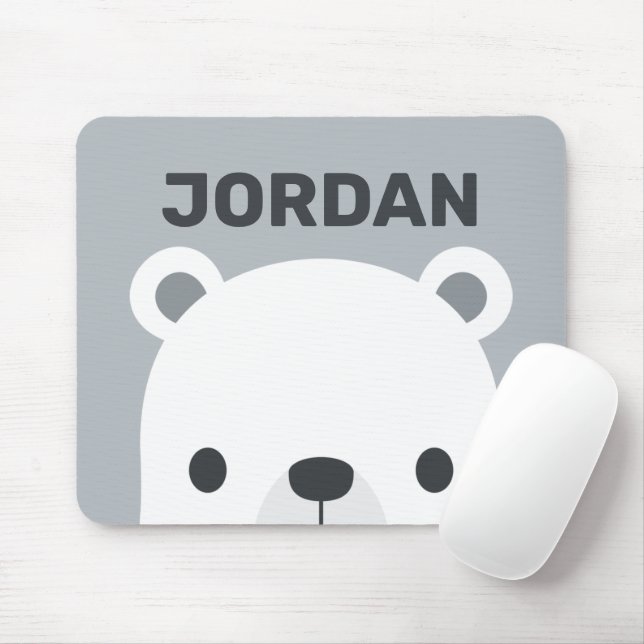 Niedlicher kleiner Polarbär mit Personalisiertem N Mousepad (Mit Mouse)