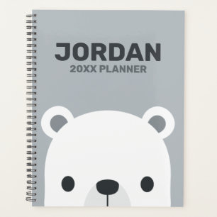 Niedlicher kleiner Polarbär mit Personalisiertem N Planer