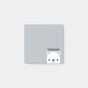 Niedlicher kleiner Polarbär mit Personalisiertem N Post-it Klebezettel