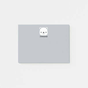 Niedlicher kleiner Polarbär mit Personalisiertem N Post-it Klebezettel