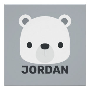 Niedlicher kleiner Polarbär mit Personalisiertem N Poster
