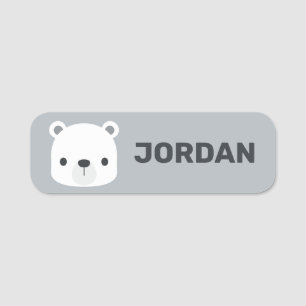 Niedlicher kleiner Polarbär mit Personalisiertem Namensschild