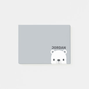 Niedlicher kleiner Polarbär mit Personalisiertem  Post-it Klebezettel