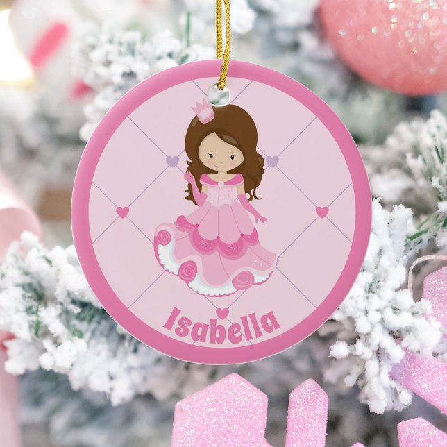 Niedlicher kleiner Prinzessin Pink Custom Keramik Ornament (Von Creator hochgeladen)
